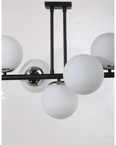 Lampada da soffitto bianca e nera con paralume in vetro ø 15 cm Sail - Squid Lighting