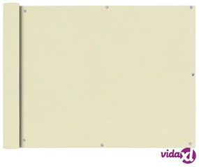 vidaXL Paravento da Balcone in Tessuto Oxford 90x600 cm Crema
