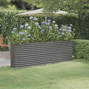Letto Giardino Acciaio Verniciato A Polvere 224x40x68 Cm Grigio /