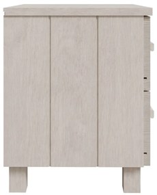 Comodino HAMAR Bianco 40x35x44,5 cm in Legno Massello di Pino