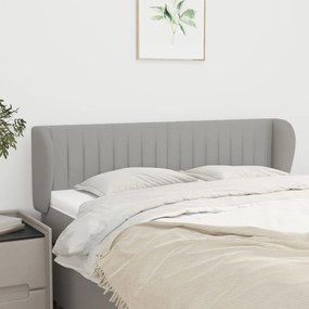 Testiera Ad Orecchio Grigio Chiaro 147x23x78/88 Cm İn Tessuto /