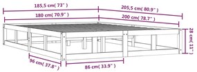 Giroletto 180x200 cm Super King in Legno Massello