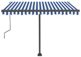 Tenda Automatica con Sensore Vento e LED 300x250 cm Blu Bianca