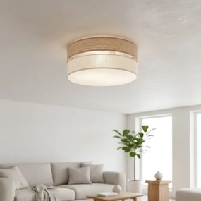 Plafoniera SIRJA DOUBLE BOHO 2xE14/15W/230V Ø 35 cm beige/crema