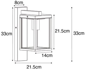 Lanterna da parete smart da esterno marrone ruggine IP44 incl. WiFi ST64 - Charlois