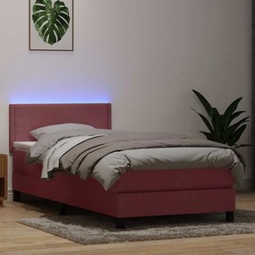 Giroletto A Molle Con Materasso Rosa 90x220 Cm Velluto /