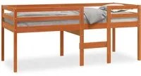 Letto a Soppalco Marrone Cera 75x190 cm Legno Massello di Pino 844484