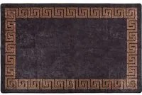 Tappeto Lavabile 80x150 cm Nero e Oro Antiscivolo cod mxl 70992