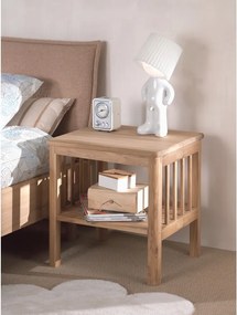 Comodino per bambini di colore naturale in rovere massiccio Forrest – Vipack