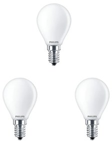 Philips - 3-pack Lampadina LED 6,5W Vetro Corona (806lm) E14