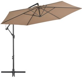 Ombrellone A Sbalzo Palo İn Alluminio 300 Cm Tortora /