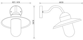 Applique Corten Mattone E27, IP54 per Esterni - Serie AURA Base E27