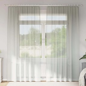 Tende İn Voile Con Passanti 2 Pz Grigio Chiaro 140x225 Cm /