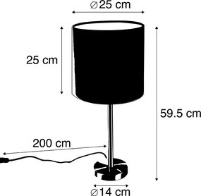 Lampada da tavolo in acciaio con paralume verde 25 cm - Simplo
