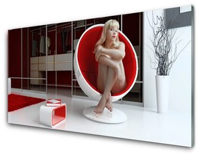 Quadro vetro acrilico Stanza della donna nuda 100x50 cm