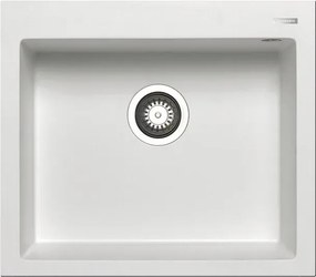 Lavello integrato 1 vasca in granito bianco PYRAMIS Voyager L 50 x L 57 cm