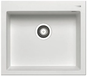 Lavello integrato 1 vasca PYRAMIS Voyager granito L 50 x L 57 cm bianco