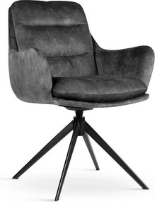 Sedia girevole Soluna grigio scuro/nero – 62x64x86 cm