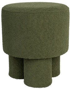 Poggiapiedi verde con rivestimento in bouclé Marcos – White Label