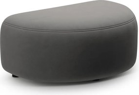 Poggiapiedi grigio scuro con rivestimento in velluto Kate – Micadoni