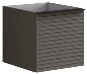 Struttura semi colonna da bagno Pixel 1 cassetto laccato opaco grigio carbone L 40 x H 40 x P 45.5 cm