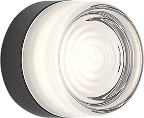 Lampada da parete di design nera con vetro opale IP44 - Michele