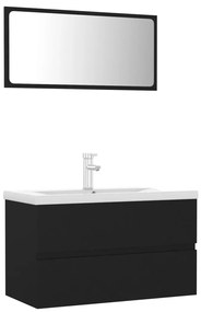 Set mobili da bagno nero in truciolato