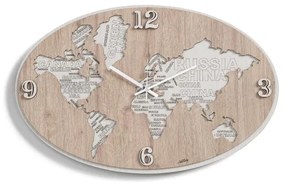 Orologio da parete in legno laminato PLANISFERO2 70x45 cm TTE