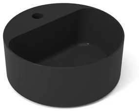 Lavabo da appoggio tondo in ceramica nero