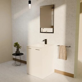 Mobile da bagno sotto lavabo COLAVENE Large bianco opaco L 60 x H 82.5 x P 60 cm 2 ante, lavabo non incluso