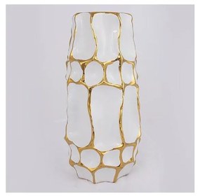 Vaso in ceramica 31,5x15,5 cm oro/bianco