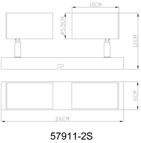 Globo 57911-2S - Faretto ROBBY 2xGU10/25W/230V