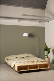 Letto matrimoniale di colore naturale in pino massiccio con rete inclusa 180x200 cm Merge – Karup Design