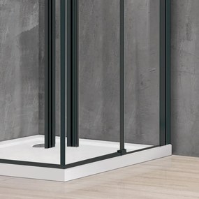 Box doccia 80x120 profilo nero doppio scorrevole vetro 8mm | KSA1000B - KAMALU