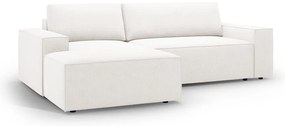 Divano letto angolare bianco in tessuto bouclé (angolo sinistro) Jodie - Micadoni Home