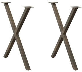 Gambe Tavolo Pranzo A X 2 Pz Naturale 70x(72-73) Cm Acciaio /
