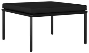 Set divani da giardino 3 pz con cuscini neri in pvc