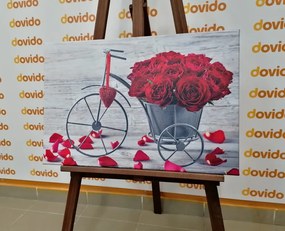 Stampa su tela – Bicicletta piena di rose