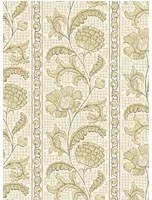 Josephine Munsey Carta da parati Floral Check - Lemon and Salt Ridge
