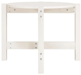 Tavolino da salotto bianco Ø 62,5x45 cm legno massello di pino