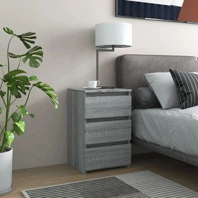 Comodini Grigio Sonoma 2 Pz 40x35x62,5 Cm İn Legno Multistrato /