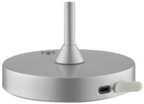 Brilliant - Lampada da tavolo ELORA LED ricaricabile e dimmerabile con comando touch LED/2,5W/5V 2700K IP44 argento
