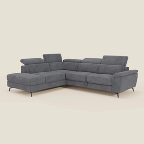 Estro Divano angolare estraibile - poggiatesta reclinabili in tessuto impermeabile T14 grigio