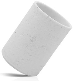 Accessori bagno in set completo da 4 pezzi bianco in resina effetto pietra Matera