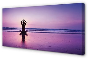 Quadro su tela Woman Sea Yoga 100x50 cm