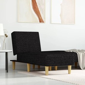 Chaise Longue İn Tessuto Nero /