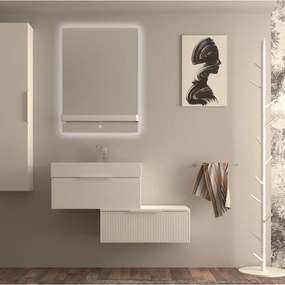 Mobile da bagno sotto lavabo BADEN HAUS Modula bianco laccato opaco L 70 x H 25 x P 44 cm 1 cassetto, lavabo non incluso