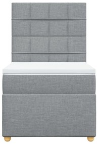 Giroletto a molle con materasso grigio chiaro 90x190 cm tessuto