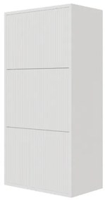 Scarpiera Sospesa Cannettata 3 Ante 50x30x103 Bianco Bali