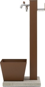 Fontana da Giardino con Rubinetto Base Vaschetta e Portagomma Belfer 42/QRRV Ruggine...